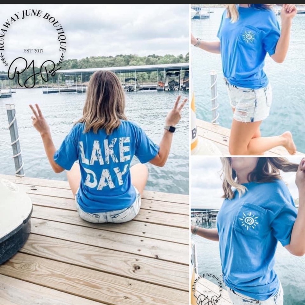 Lake day pocket tee!!